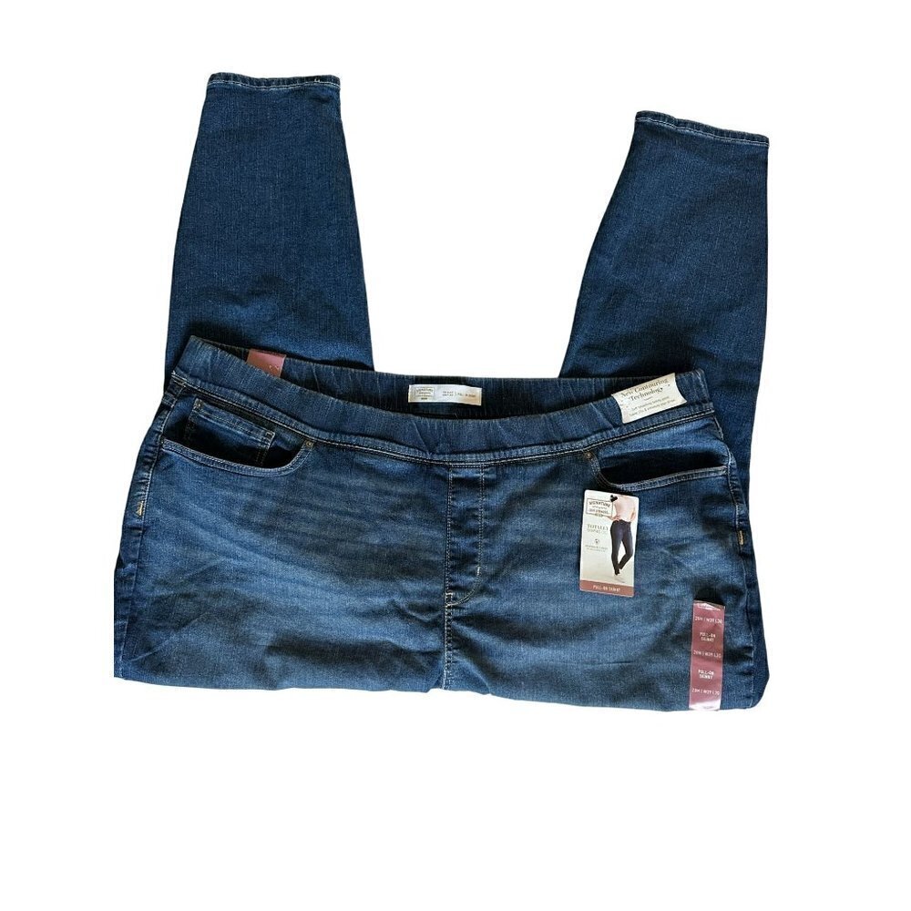 Levi Signature Jeans Womens Pull On Totally Shaping Skinny Plus Sz 28M Stretch